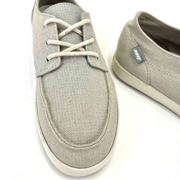 Reef Deckhand 2 TX Women Sneaker Sz 8 Gray/Ocean Canvas Comfort Lace-Tie Low Top - Picture 14 of 14